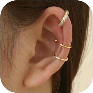 STYLE-C-GOLD Plated Non Pierced Adjustable Fake Ear Cuff Earrings for Women